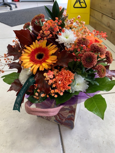 Autumnal Handtied - Gorgeous burnt oranges make up this glorious mix ready for delivery today or any day of your choosing